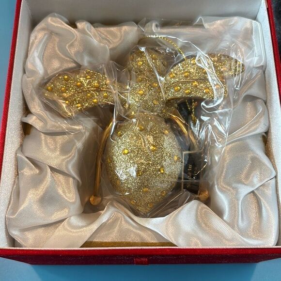 New in box Joan Rivers blown glass bee ornament gold XXV 2015 - Picture 7 of 8